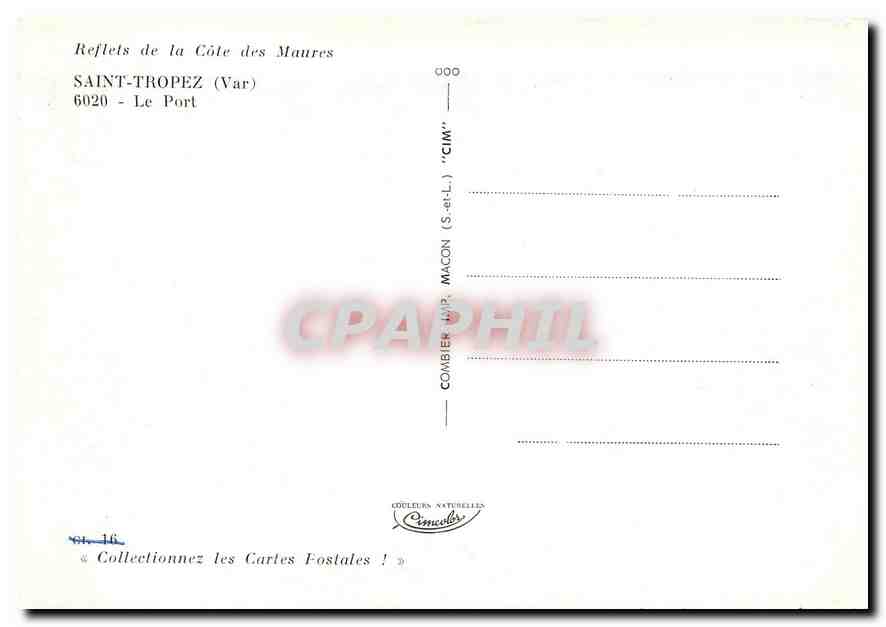 CPM Reflets de la Cote des Maures Saint Tropez Var Le Port  — Rückseite
