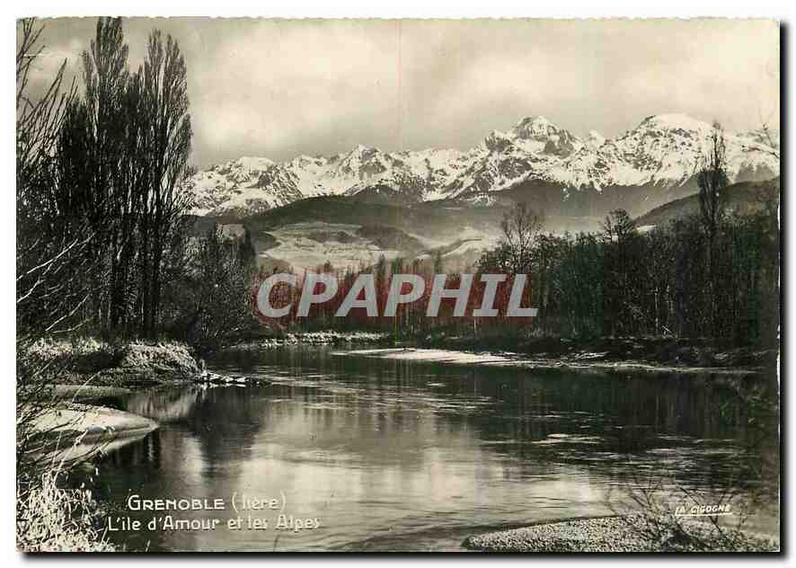 CPM Grenoble Isere L'Ile d'Amour et les Alpes 