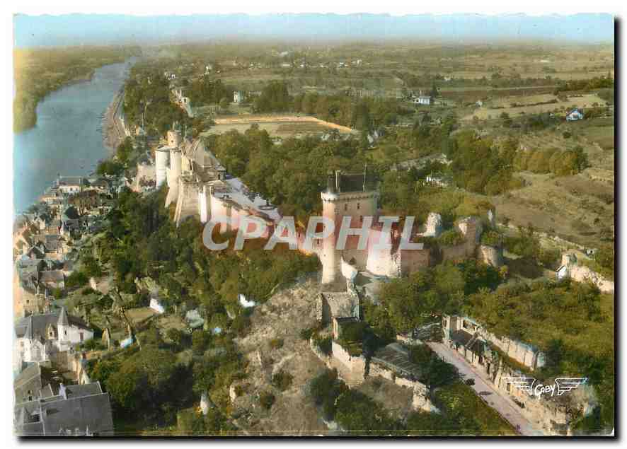 CPM La France Vue du Ciel Chinon I et L Le Chateau et la Vienne 