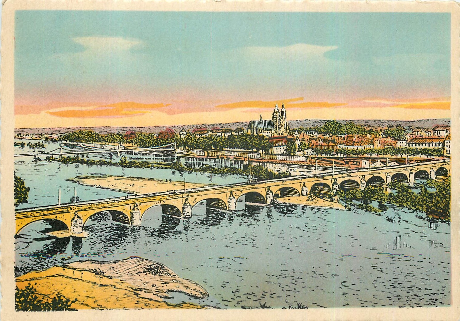 CPM Tours Vue panoramique et le Pont Wilson 