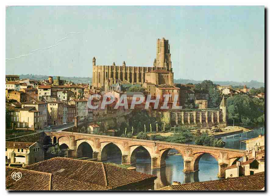 CPM Albi Tarn Centre de Tourisme le Tarn dans la traversee de la ville le Pont Vieux L'ancien Palais