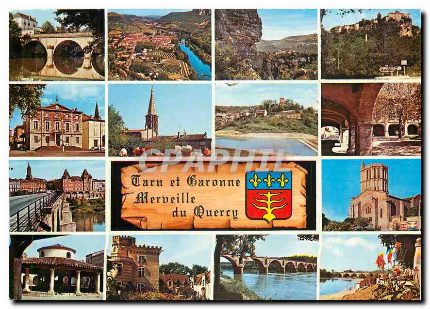 CPM En Parcourant le Tarn et Garonne Laguepie St Antonin Route touristique Bruniquel Caussade Negrep