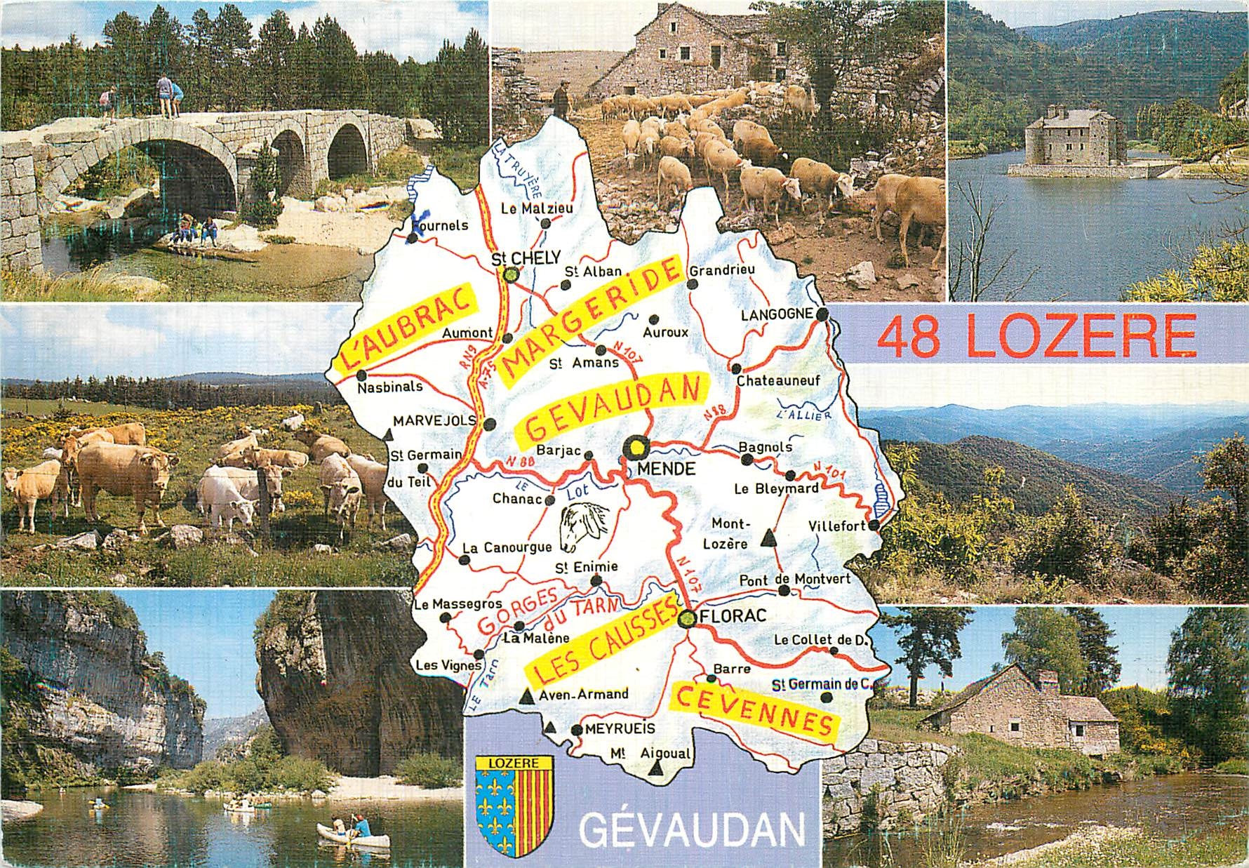 CPM La Lozere ancien Gevaudan Departement le Moins peuple de France 