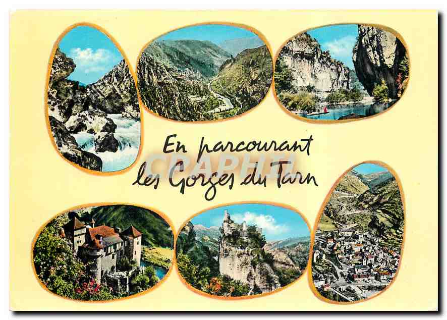 CPM En Parcourant les Gorges du Tarn Chaos du pas de Soucy Point Sublime Les detroits Chateau de la 