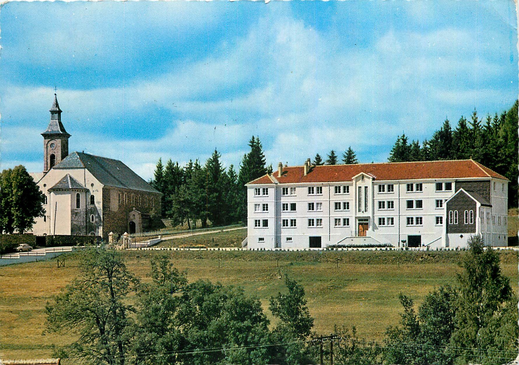 CPM Abbaye N D des Neiges La Bastide Lozere L'Hotellerie et l'Eglise Abbatiale 