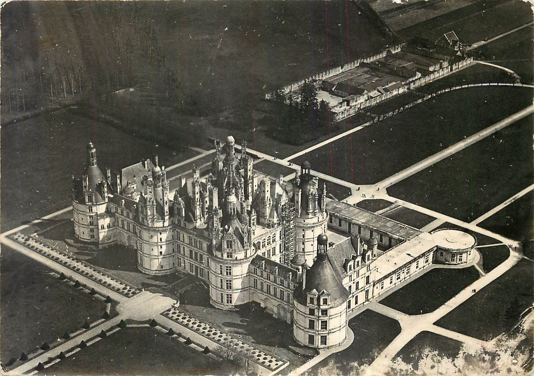 Chambord (Loir-et-Cher) — Das Schloss (Ensemble im Nordwesten) — Luftbild Cliché