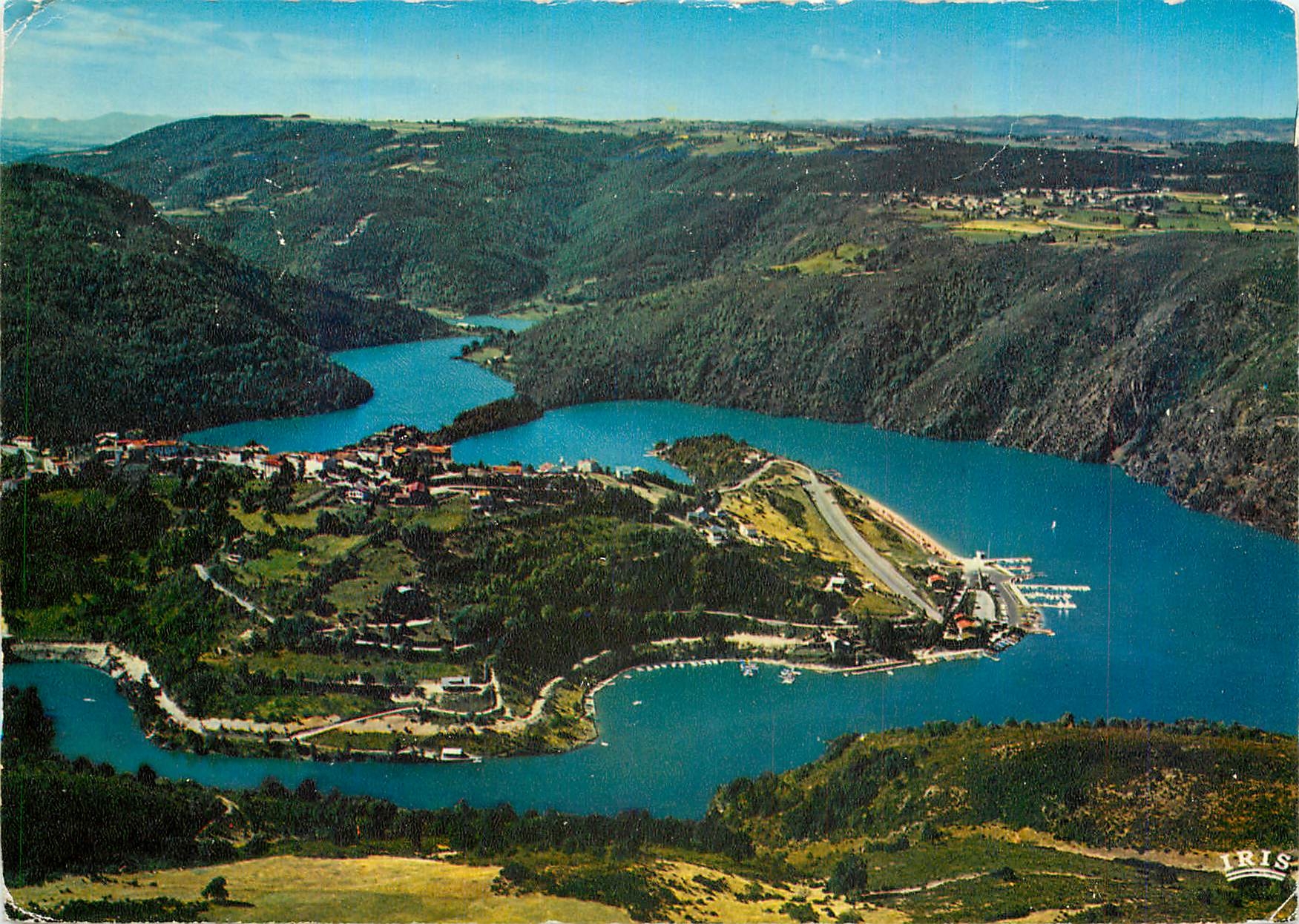 CPM Environs de Saint Etienne Loire Vue aerienne du Barrage de Grandent Base Nautique de St Victor s