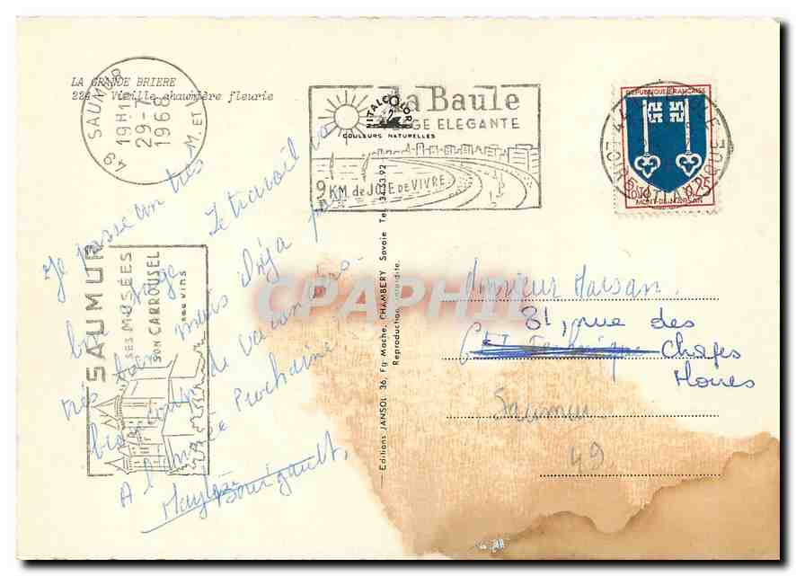 CPM La Grande Briere Vieille chaumiere fleurie  — Rückseite