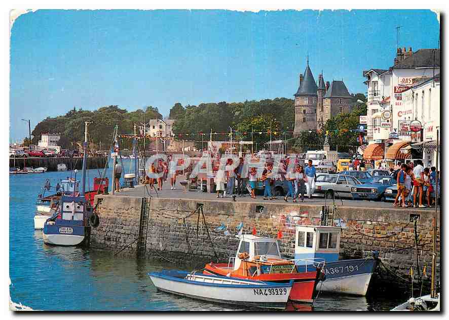 CPM La Bretagne Touristique Perle de la Cote de Jade Pornic Le Port de peche et le Chateau 