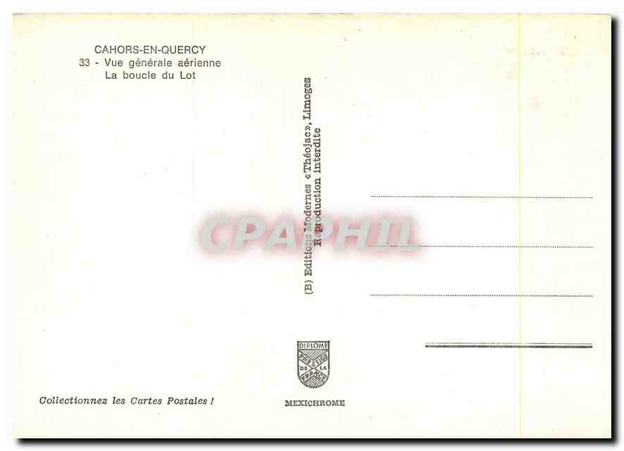 Cahors-en-Quercy — General Aerial View, The Loop of the Lot — Editions Théolojac — Back