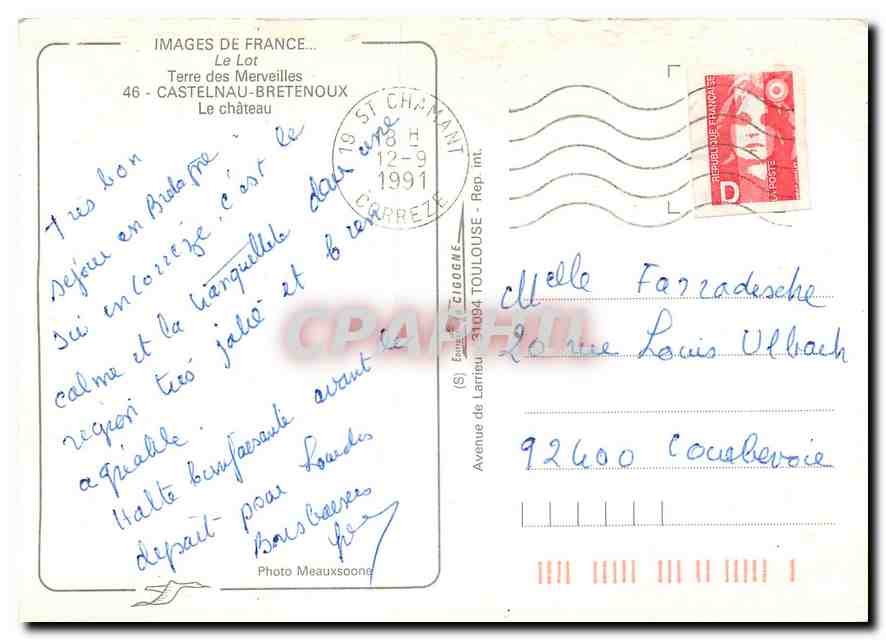 CPM Images de France Le Lot Terre des Merveilles Castelnau Bretenoux Le Chateau  — Back