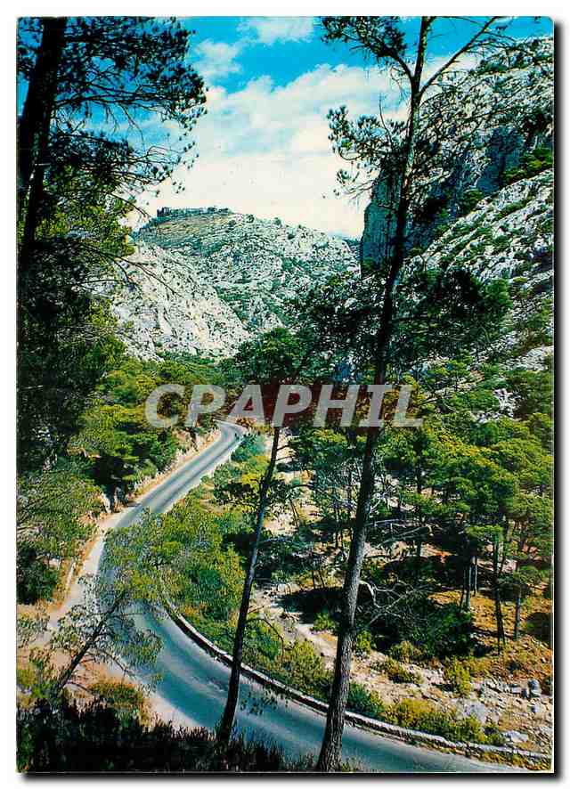 Les Gorges d'Ollioules — dominiert das Schloss Evenos — Editions Asia, Bandol, Nr. 10-17