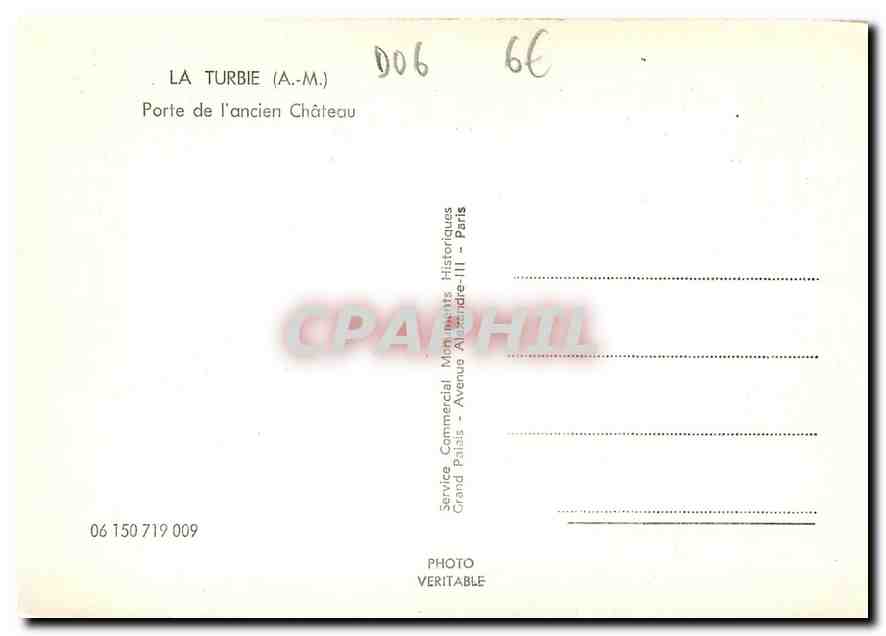 CPM La Turbie A M Porte de l'ancien Chateau  — Rückseite
