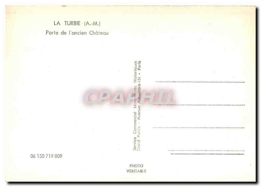 CPM La Turbie A M Porte de l'ancien Chateau  — Rückseite