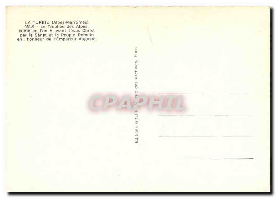 CPM La Turbie Alpes Maritimes Le Trophee des Alpes  — Rückseite