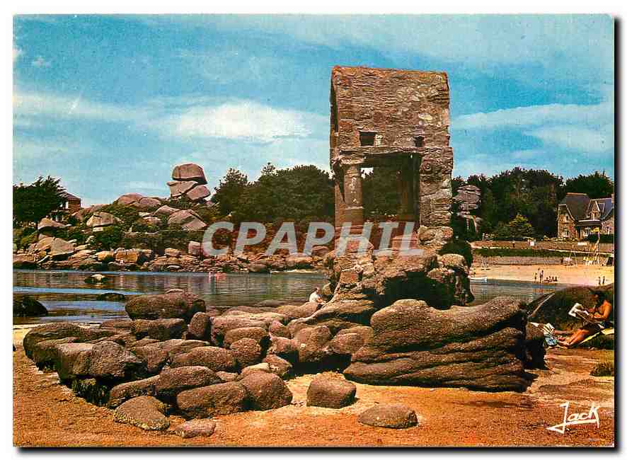 CPM Couleurs de Bretagne La Cote de Granit Rose Ploumanach L'Oratoire St Guirec et le chapeau de Nap