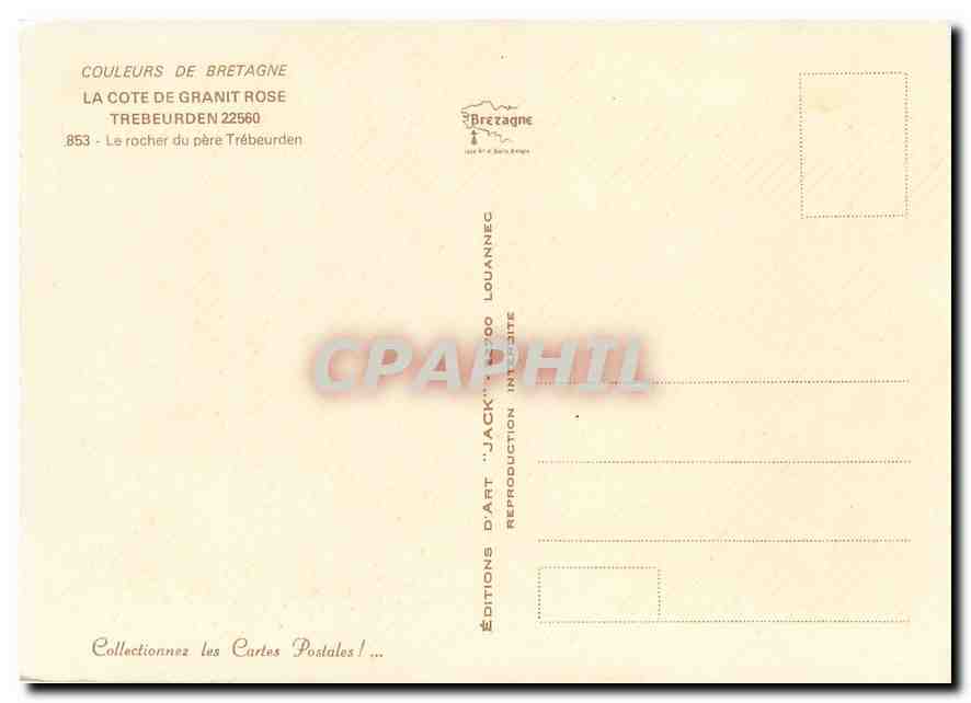 Vater Trébeurden — Rosa Granitfelsen — Éditions d'Art 'Jack' Louannec — Rückseite