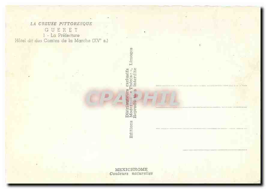 Gueret — Die Präfektur (Hotel genannt der Grafen von La Marche, 15. Jh.) — IRIS — Rückseite
