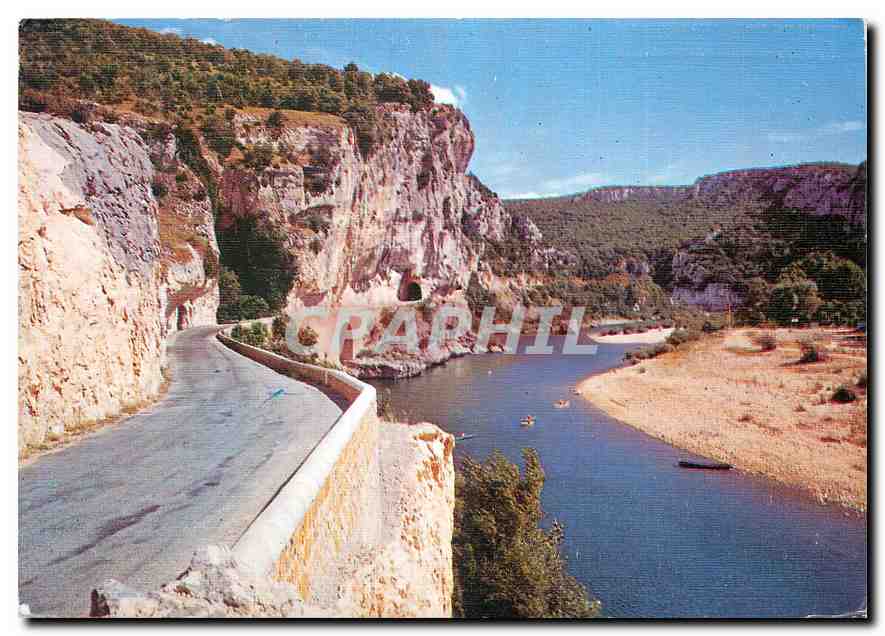 Gorges de l'Ardeche — Le Tunnel, la route en bordure de la rivière — Éditions 'S.L.'