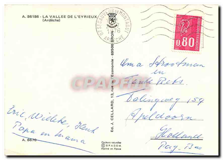 Vallée de l'Eyrieux — vue aérienne — Ed. J. Cellard, A. 86186 — Reverso