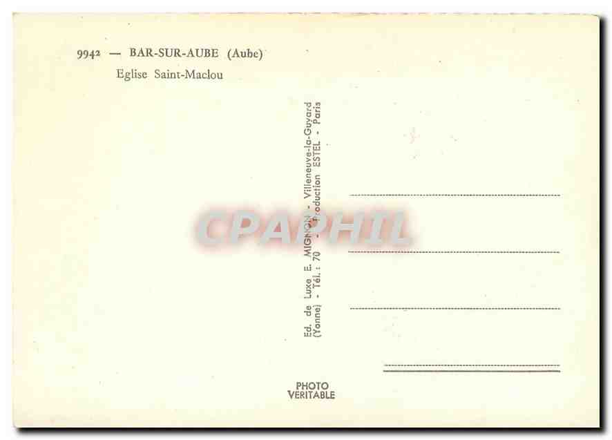 CPM Bar sur Aube Aube Eglise Saint Maclou  — Back