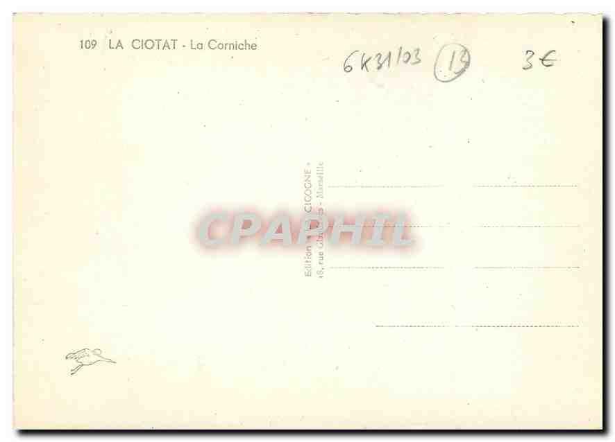CPM La Ciotat La Corniche  — Rückseite