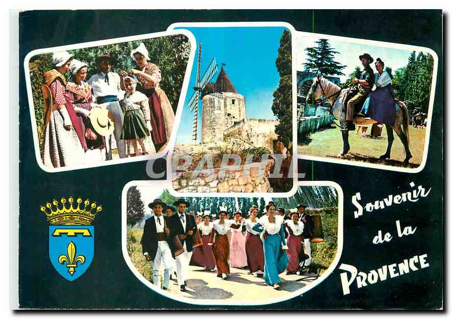 CPM Provencales Moulin de Daudet Lou Gardian Artesienne et Tambourinaires 