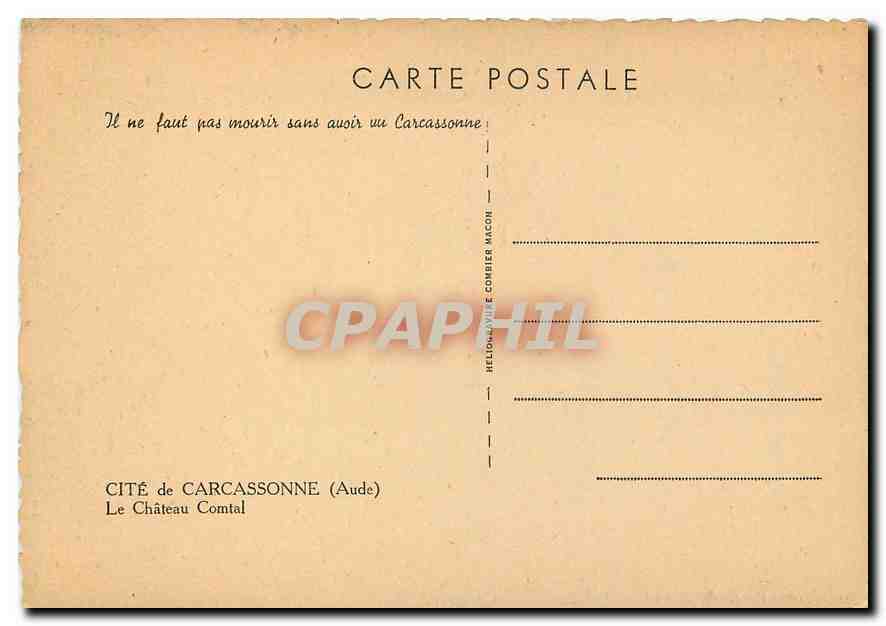 CPM Cite de Carcassonne Aude Le Chateau Comtal  — Rückseite