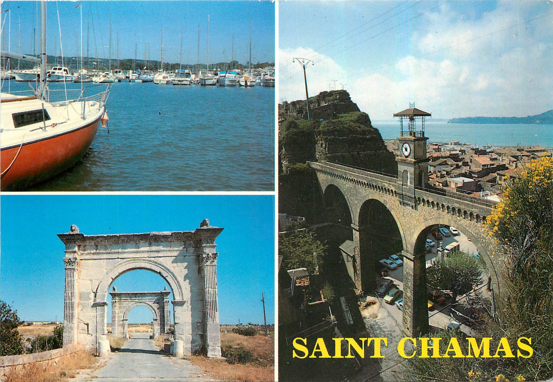 CPM St Chamas Port de Plaisance Pont Flavien Pont de l'Horloge 
