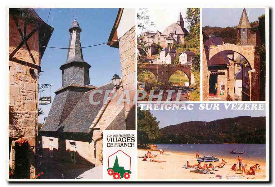 CPM Treignac sur Vezere Correze Au pied du massif des Monedieres la pittoresque cite de Treignac 