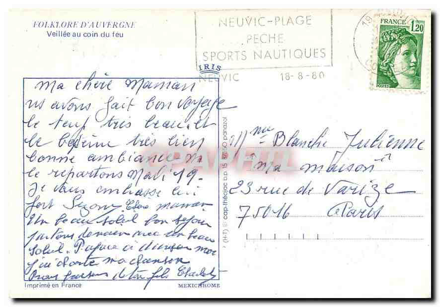 CPM Folklore d'Auvergne Veillee au coin du feu  — Rückseite