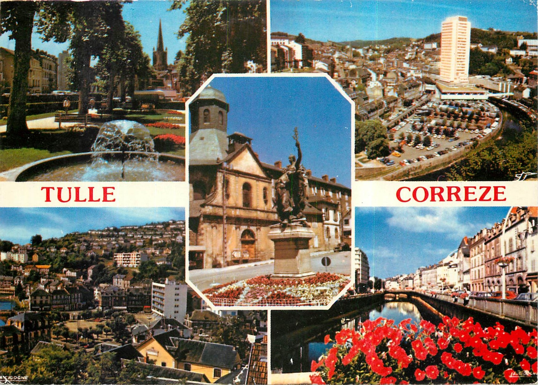 CPM Tulle Correze Le quartier de Souillac La Correze et le pont de la Barriere La Correze vu du Pont