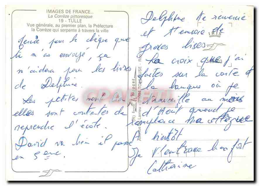 CPM Images de France La Correze pittoresque Tulle vue generale au premier plan la Prefecture la Corr — Rückseite
