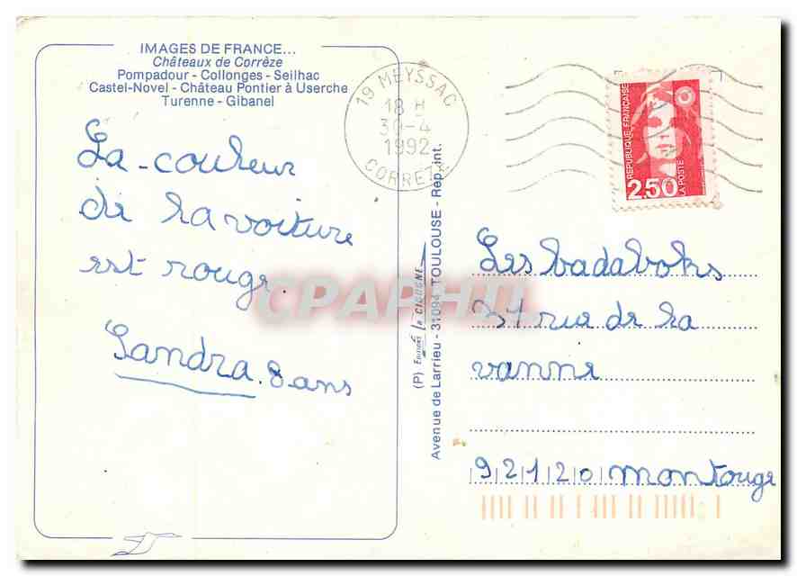 CPM Images de France Chateaux de Correze Pompadour Collognes Seilhac Castel Novel Chateau Pontier a  — Rückseite