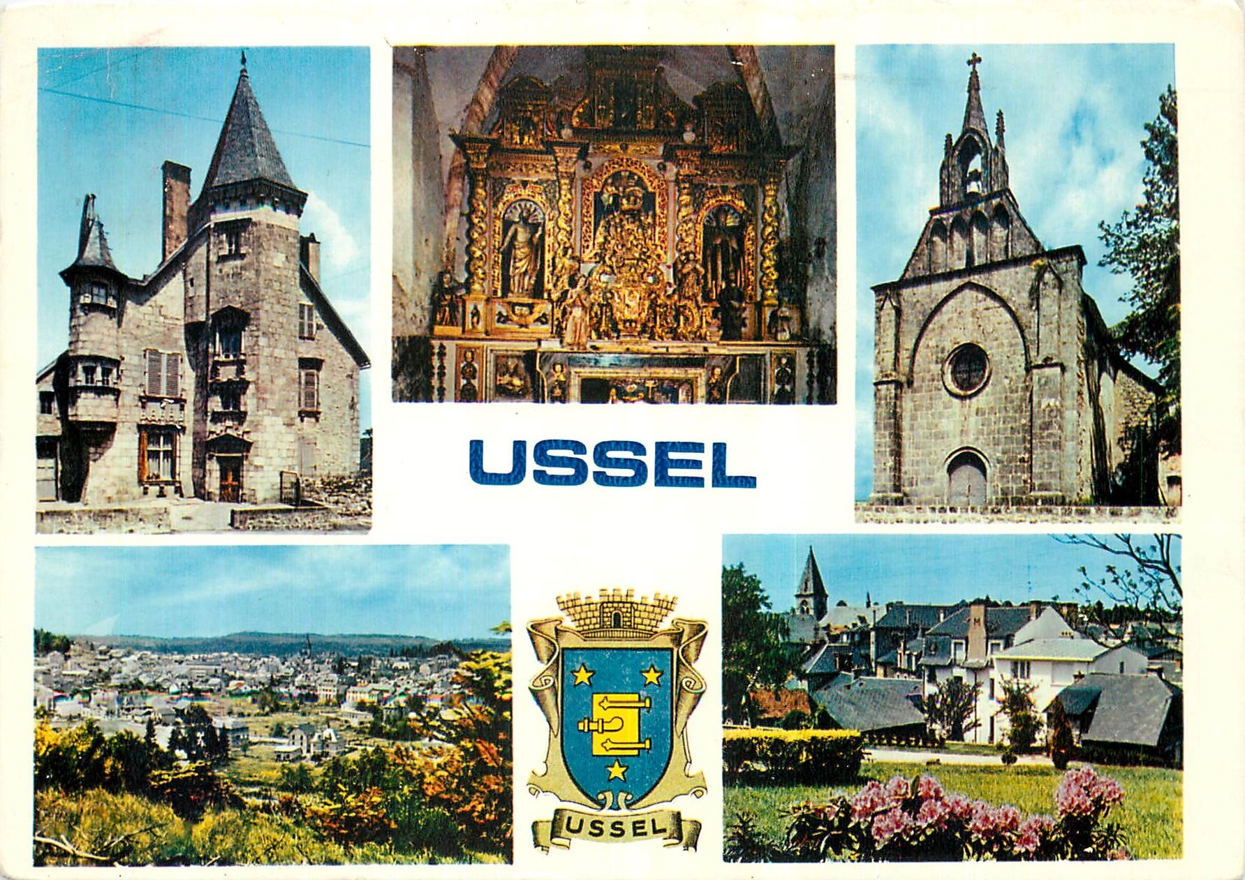 CPM Ussel Correze L'Hotel des Ducs de Ventadour Chapelle des Penitents Blancs et son Retable Vues ge