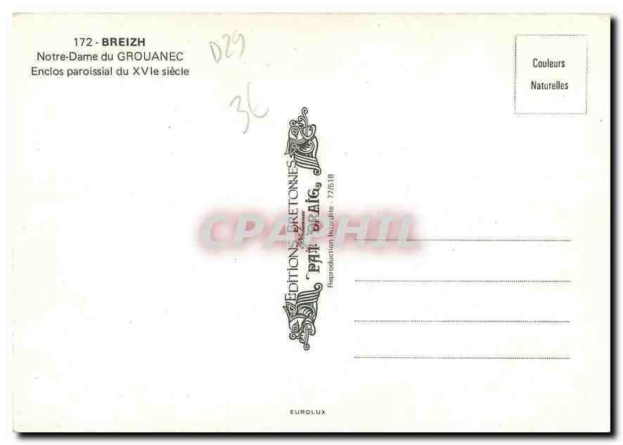Notre-Dame du Grouanec — Enclos paroissial du XVIIe siècle — Éditions Bretonnes — Rückseite