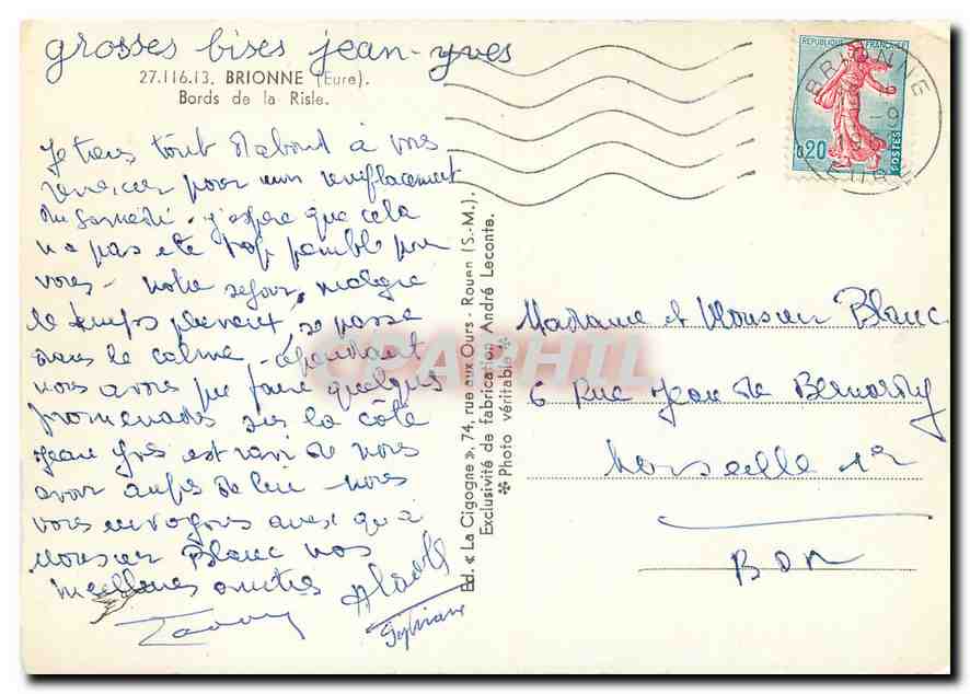 CPM Brionne Eure Bords de la Risle  — Rückseite