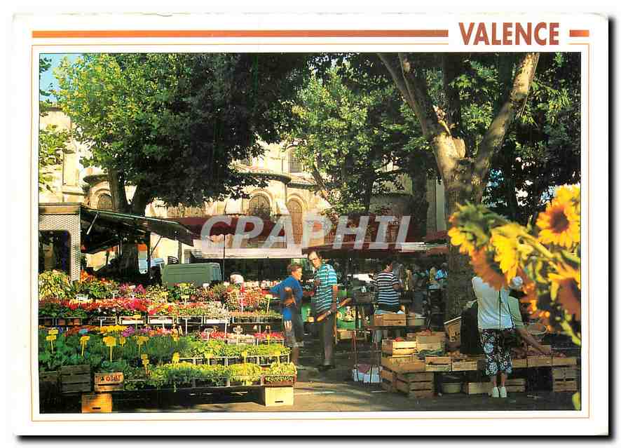 Valence — Place des Clercs, market — Flasques Editions, n° 26000067