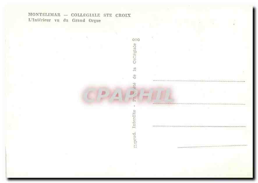 Montélimar — Collégiale Sainte-Croix — Intérieur vu du Grand Orgue — Reverso