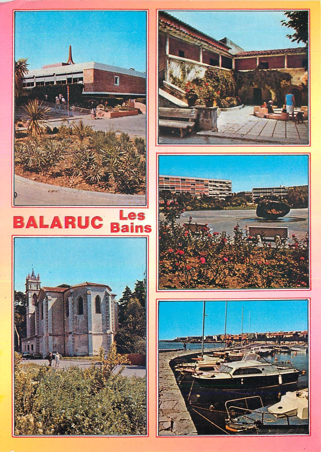CPM Balaruc les Bains Herault Les Thermes L'Eglise Pavillon Sevigne Un joli coin de la Ville Le Port