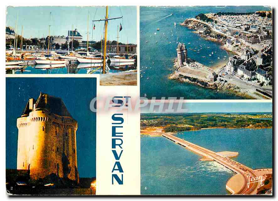Saint-Servan — vue du port, tour Solidor, barrage de la Rance — Les Éditions Pradep