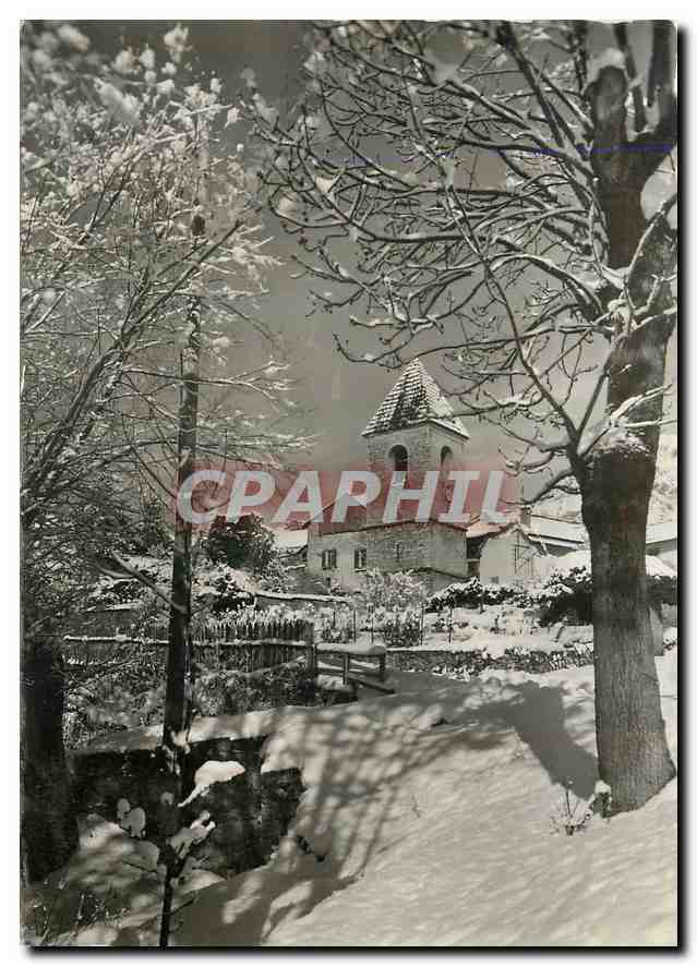 CPM Sous la Neige Allos B A Le Vieux clocher