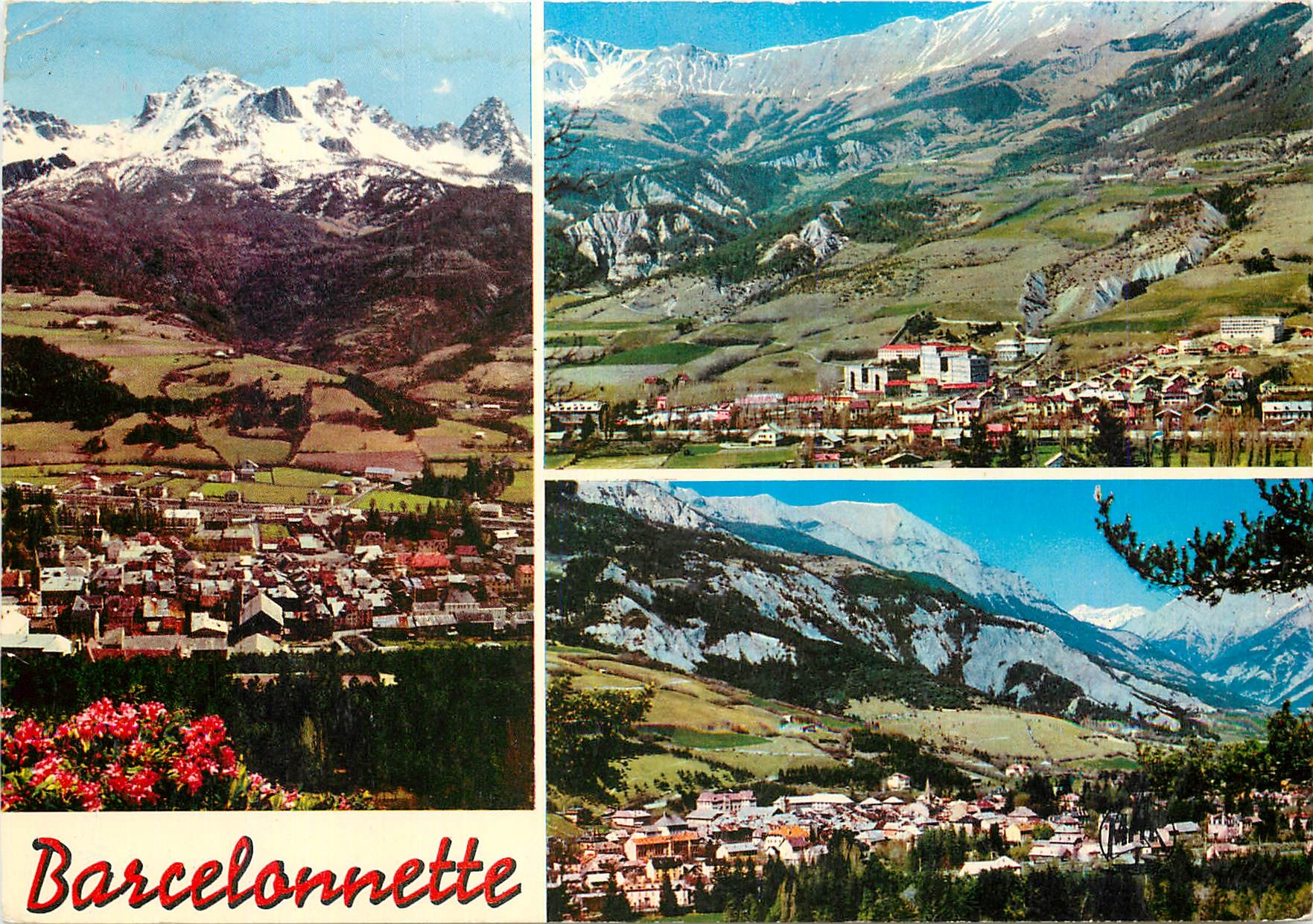 CPM Barcelonnette B A Vue generale Le Chapeau de Gendarme et le Pain de Sucre Vue sur les Nouveaux Q