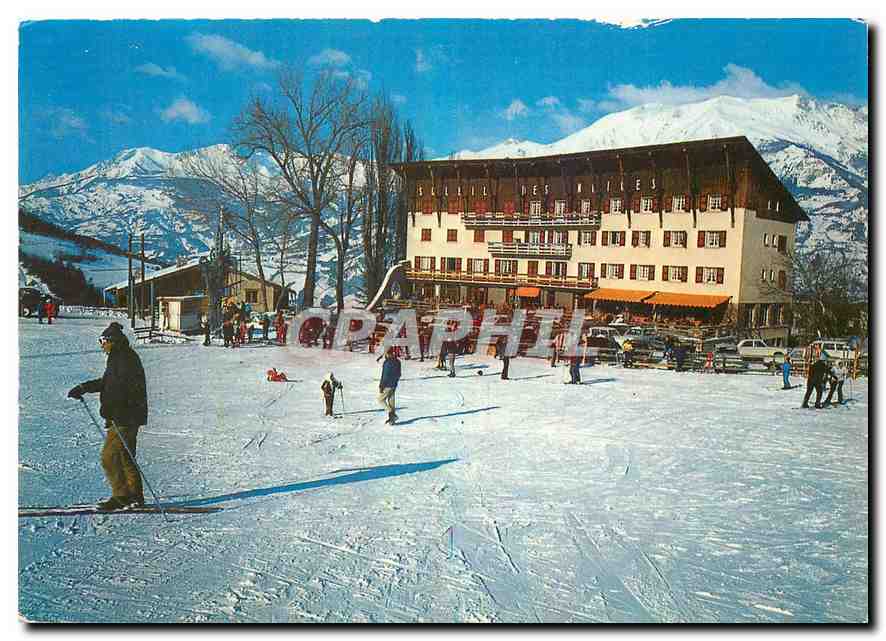 CPM Au soleil des neiges Hotel restaurant bar Night Club L'Etoile Le Sauze Barcelonnette 
