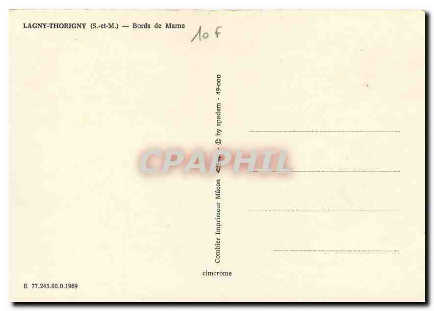 CPM Lagny Thorigny S et M Bords de Marne  — Rückseite