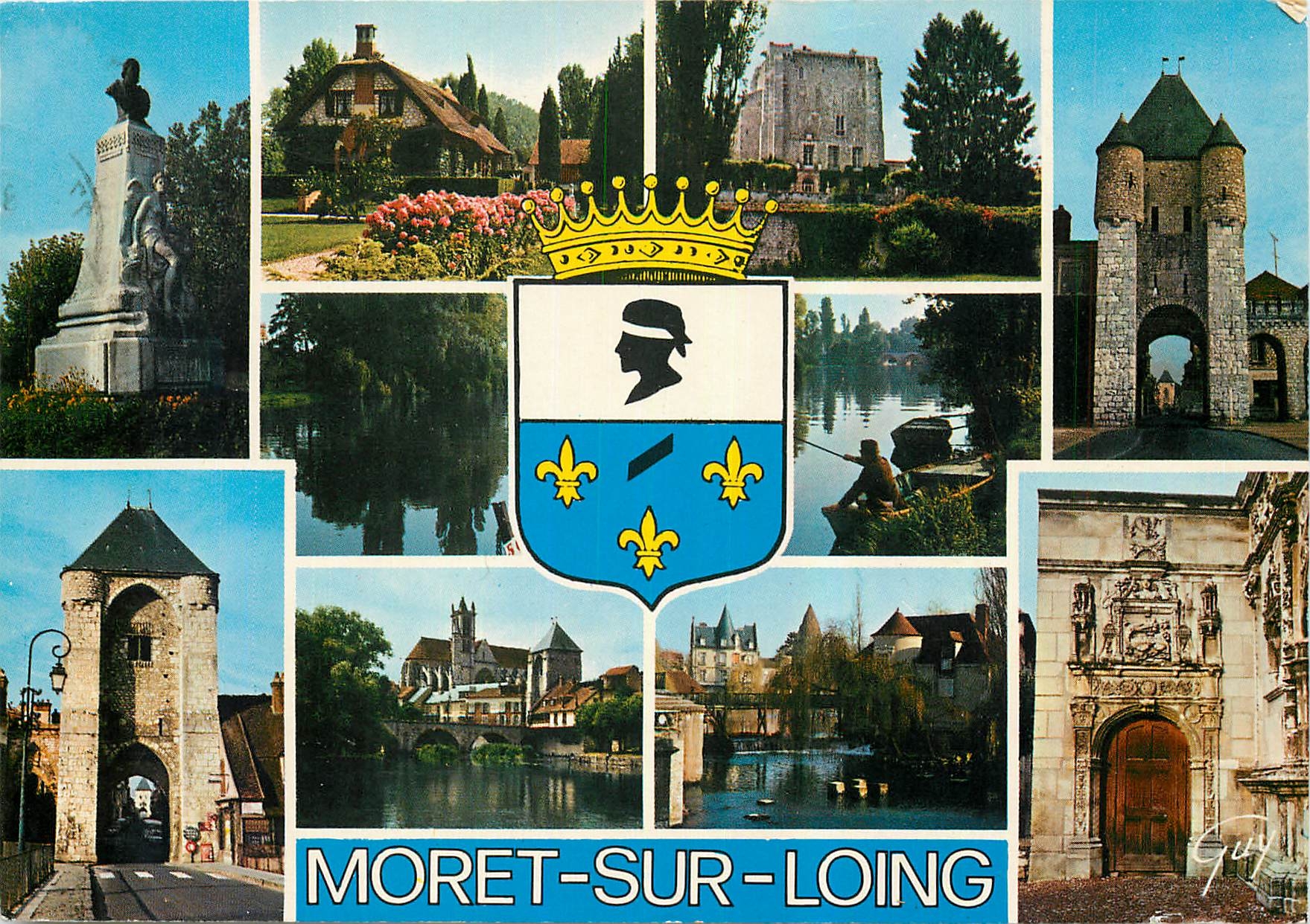 CPM Moret sur Loing Seine et Marne Le monument de Sisley la maison Clemenceau le donjon la porte de 