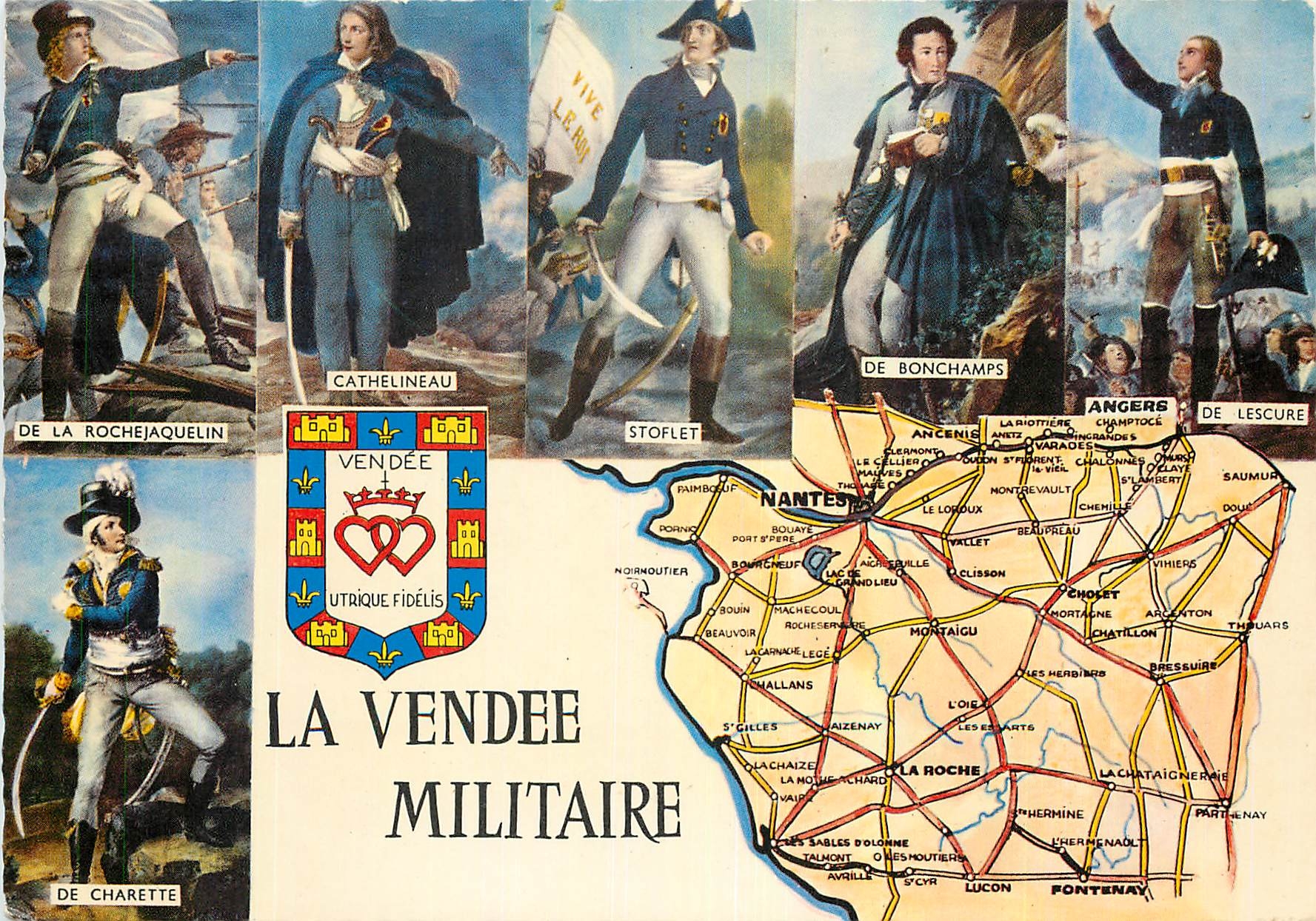 CPM La Vendee Militaire De la Rochejaquelin Cathelineau Stoflet De Bonchamps De Lescure De Charrette