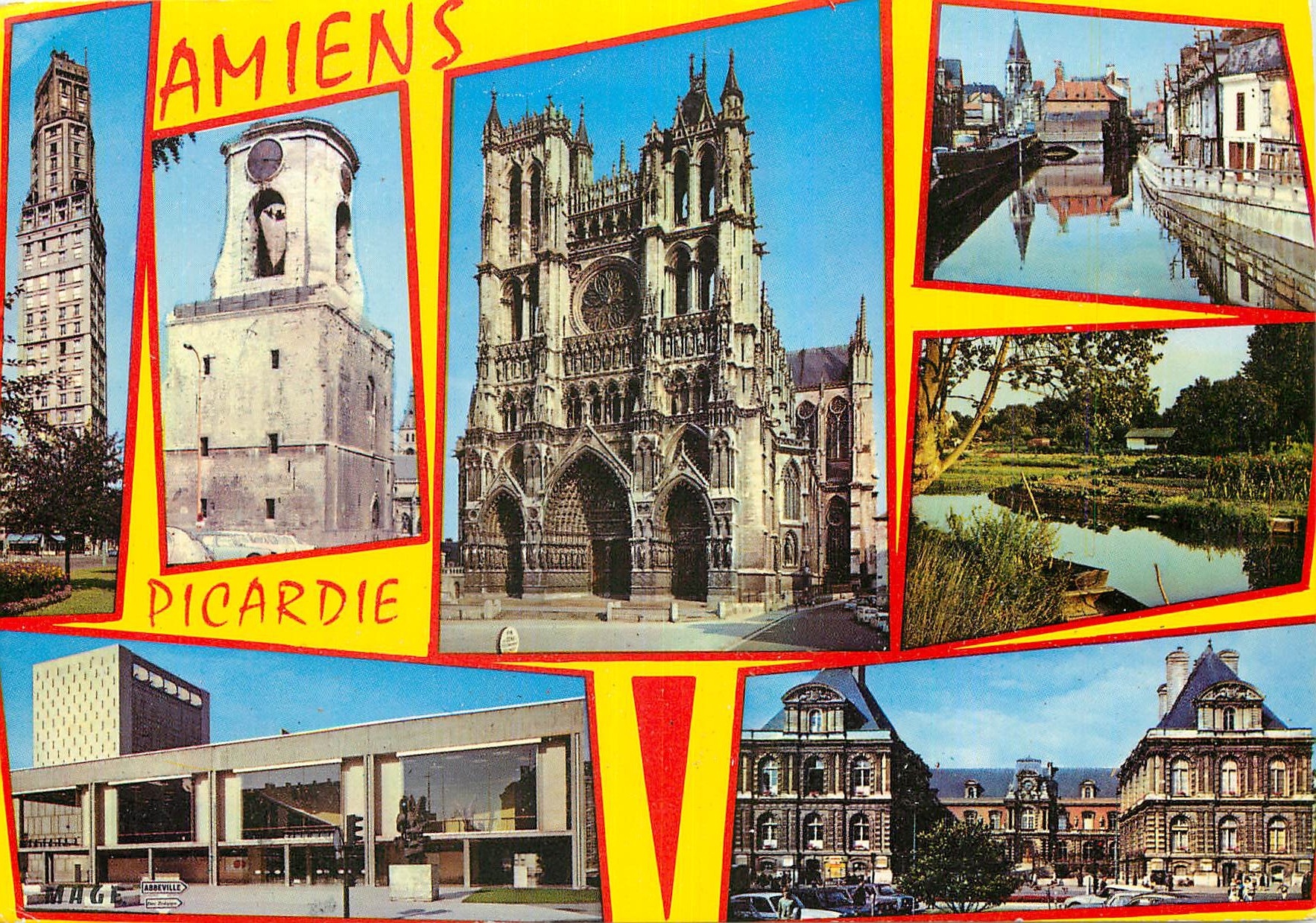 CPM Amiens Somme La Tour Perret Le Beffroi La Cathedrale Le Vieil Amiens Les Hortillonnages La Maiso