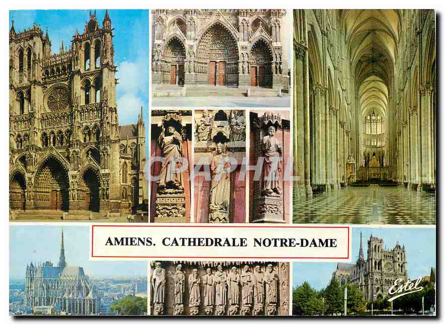 CPM En Picardie Amiens Somme La Cathedrale Notre Dame La facade le portail principal la nef 