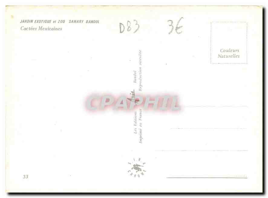 CPM Jardin Exotique Sanary Bandol Castees Mexicaines  — Verso